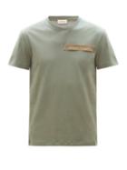Alexander Mcqueen - Logo-tape Cotton-jersey T-shirt - Mens - Khaki