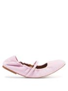 Malone Souliers - Cher Suede Ballet Flats - Womens - Light Pink