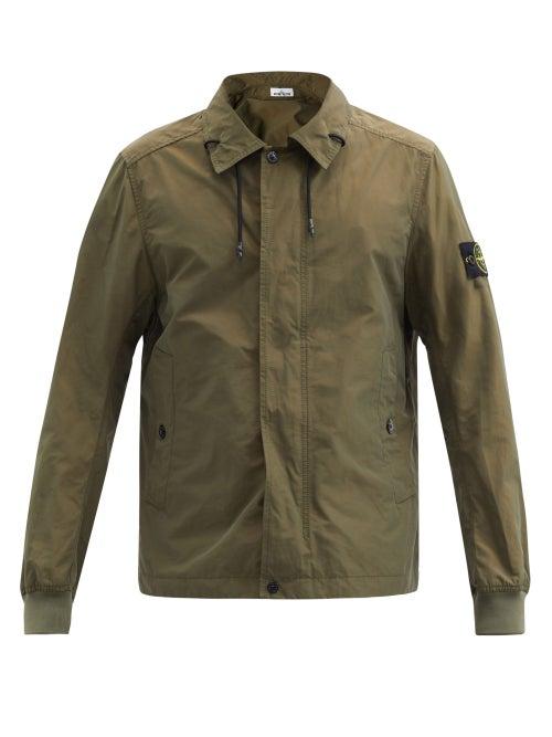Matchesfashion.com Stone Island - Micro Reps Point-collar Zipped Jacket - Mens - Green