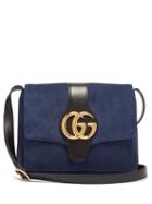 Matchesfashion.com Gucci - Arli Gg Suede And Leather Cross Body Bag - Womens - Navy