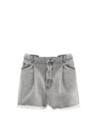 Matchesfashion.com Raey - Fold Raw-hem Denim Shorts - Womens - Light Grey