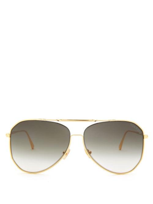 Tom Ford - Charles Metal Aviator Sunglasses - Mens - Gold