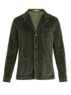 Matchesfashion.com Massimo Alba - Baglietto Single Breasted Velvet Blazer - Mens - Green