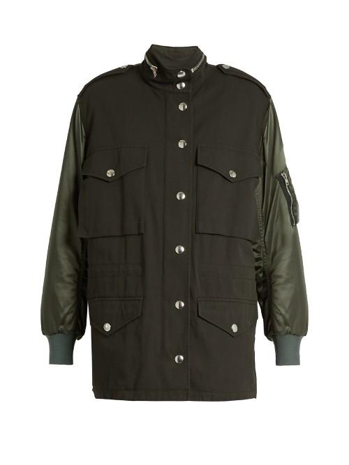Alexander Wang High-neck Satin Bomber Jacket