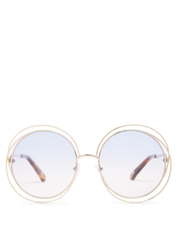Chloé Carlina Mini Round-frame Sunglasses