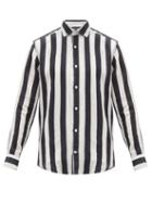 Matchesfashion.com Frescobol Carioca - Regular-fit Striped Linen Shirt - Mens - Blue White