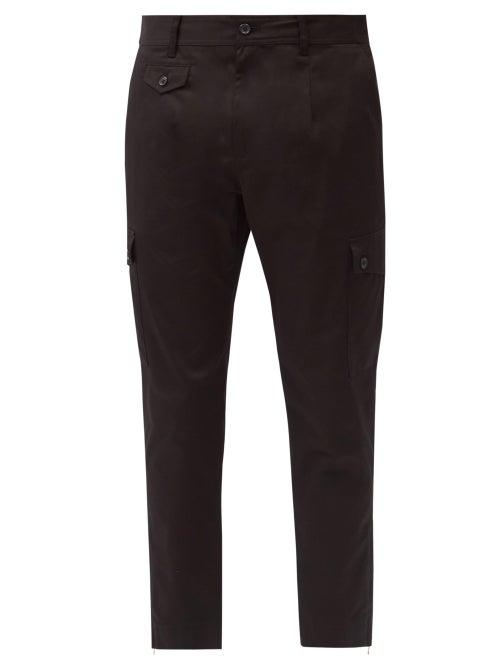 Matchesfashion.com Dolce & Gabbana - Cotton-blend Gabardine Cargo Trousers - Mens - Black