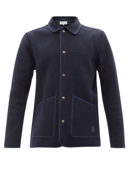 Nudie Jeans - Fred Piped Patch Pocket Wool-blend Jacket - Mens - Navy
