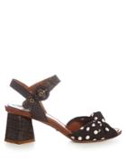 Dolce & Gabbana Polka-dot Print Knotted-front And Raffia Sandals
