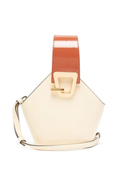 Matchesfashion.com Danse Lente - Johnny Mini Patent Leather Bucket Bag - Womens - Cream Multi