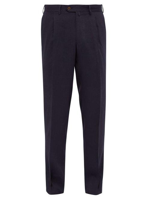Matchesfashion.com Arj - Jona Linen Blend Tailored Trousers - Mens - Blue
