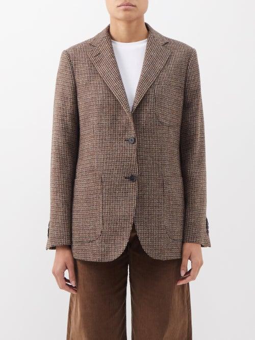 Officine Gnrale - Charlene Single-breasted Wool Suit Jacket - Womens - Beige Multi