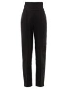 Matchesfashion.com Alexandre Vauthier - High-rise Piqu Tailored Trousers - Womens - Black
