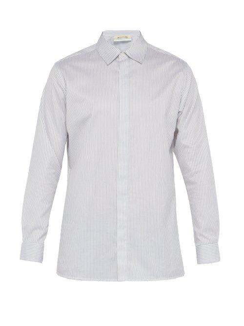 Matchesfashion.com 1017 Alyx 9sm - Michael Striped Cotton Twill Shirt - Mens - White