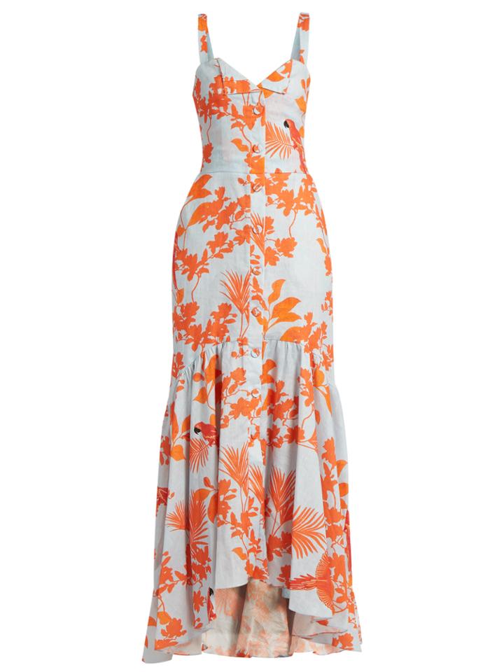 Johanna Ortiz Playa De Belen Sweetheart-neck Linen Dress