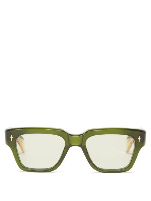 Matchesfashion.com Jacques Marie Mage - Fellini Square Acetate Sunglasses - Mens - Green