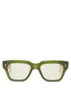 Matchesfashion.com Jacques Marie Mage - Fellini Square Acetate Sunglasses - Mens - Green