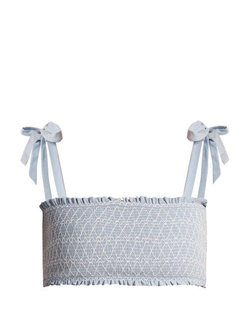 Matchesfashion.com Heidi Klein - Cassis Bandeau Bikini Top - Womens - Light Blue