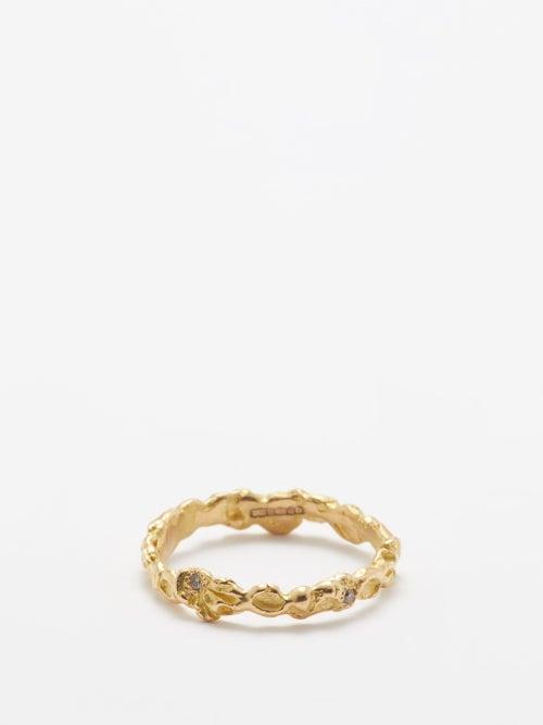 Healers - Cognac Diamond & 18kt Recycled Gold Ring - Mens - Gold
