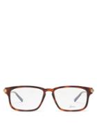 Matchesfashion.com Brioni - Rectangular Titanium And Acetate Glasses - Mens - Tortoiseshell