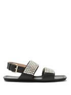 Matchesfashion.com Gucci - Sonique Crystal Encrusted Leather Sandals - Womens - Black