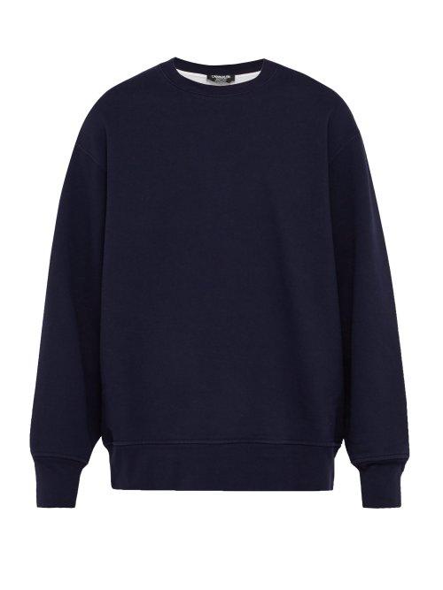 Matchesfashion.com Calvin Klein 205w39nyc - Logo Embroidered Cut Out Cotton Sweatshirt - Mens - Navy