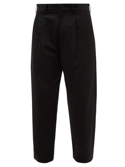 Commas - Ottoman Pleated Cotton-blend Trousers - Mens - Black