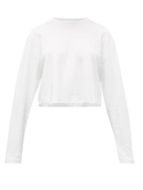 Matchesfashion.com Wardrobe. Nyc - Cropped Long Sleeved Cotton T Shirt - Womens - White