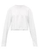 Matchesfashion.com Wardrobe. Nyc - Cropped Long Sleeved Cotton T Shirt - Womens - White