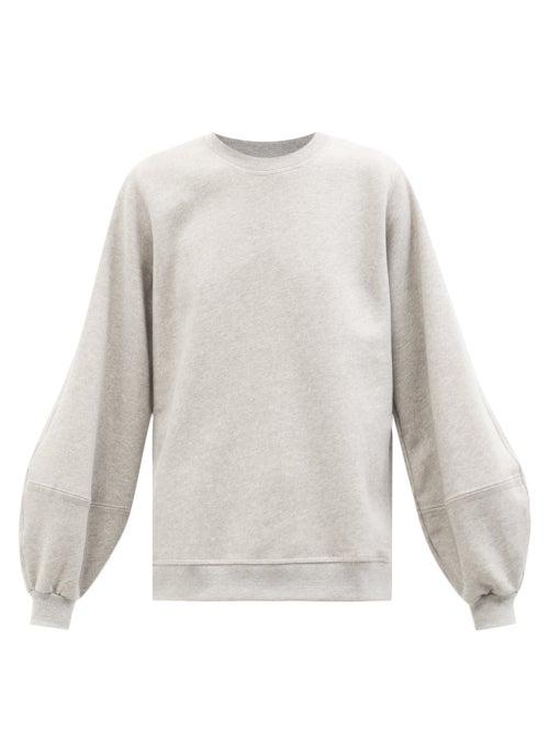 Ladies Rtw Ganni - Software Organic Cotton-blend Sweatshirt - Womens - Grey