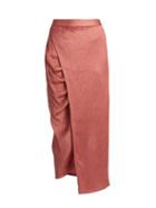 Sies Marjan Gathered-seam Crinkled-satin Midi Skirt
