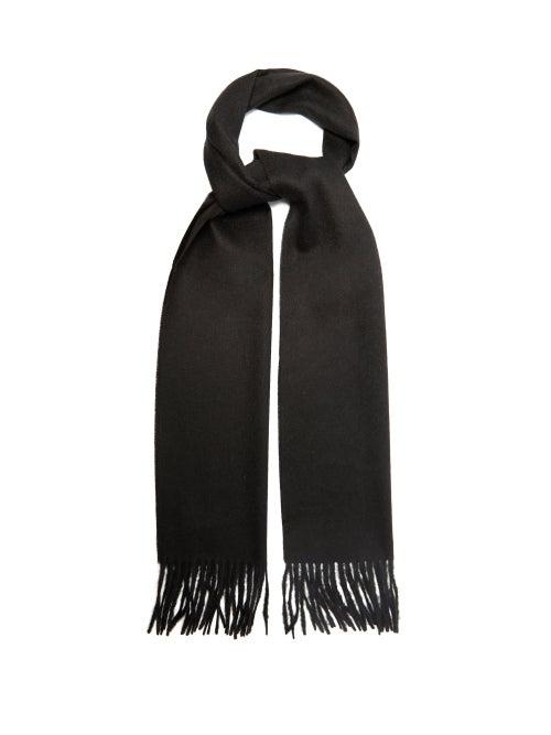 Raey - Fringed Baby Alpaca-wool Scarf - Mens - Black