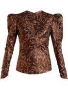 Isabel Marant Sean Puff-shoulder Jacquard Lurex Top