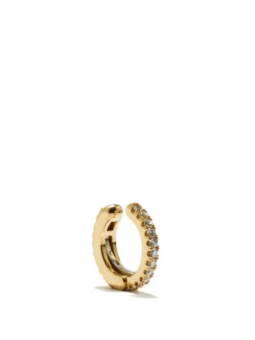 Maria Tash - Diamond & 18kt Gold Single Ear Cuff - Womens - Yellow Gold