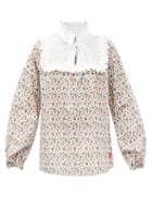 Horror Vacui - Linda Floral-print Cotton-poplin Blouse - Womens - White Multi