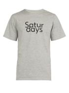 Matchesfashion.com Saturdays Nyc - Logo Printed Cotton T Shirt - Mens - Grey