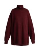 Matchesfashion.com Raey - Displaced-sleeve Roll-neck Wool Sweater - Womens - Burgundy