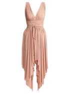 Matchesfashion.com Norma Kamali - Goddess Knee Length Dress - Womens - Light Pink