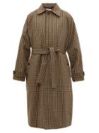 Matchesfashion.com Acne Studios - Oles Belted Checked Wool Blend Overcoat - Mens - Beige Multi