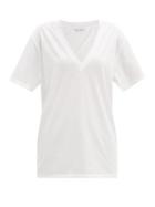 Raey - Recycled-yarn Deep V-neck T-shirt - Womens - White