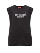 Matchesfashion.com Art School - Logo-print Cotton-jersey Vest - Womens - Black White