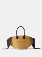 Muu - Sophie Leather-trim Straw Basket Bag - Womens - Natural 9501