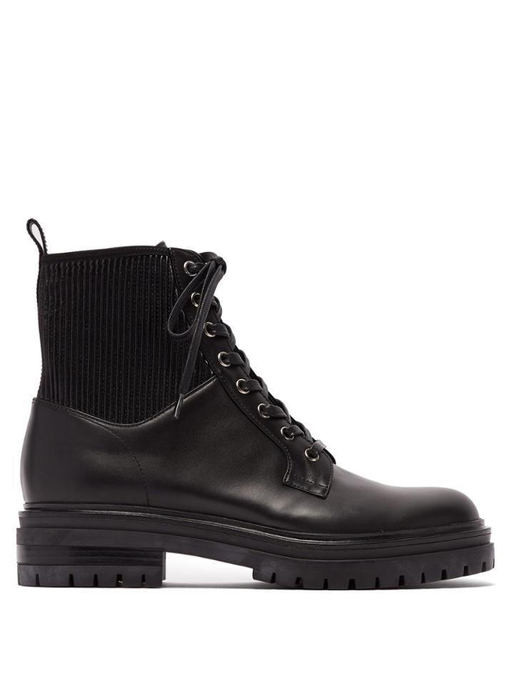 Gianvito Rossi Ceonene Leather Ankle Boots