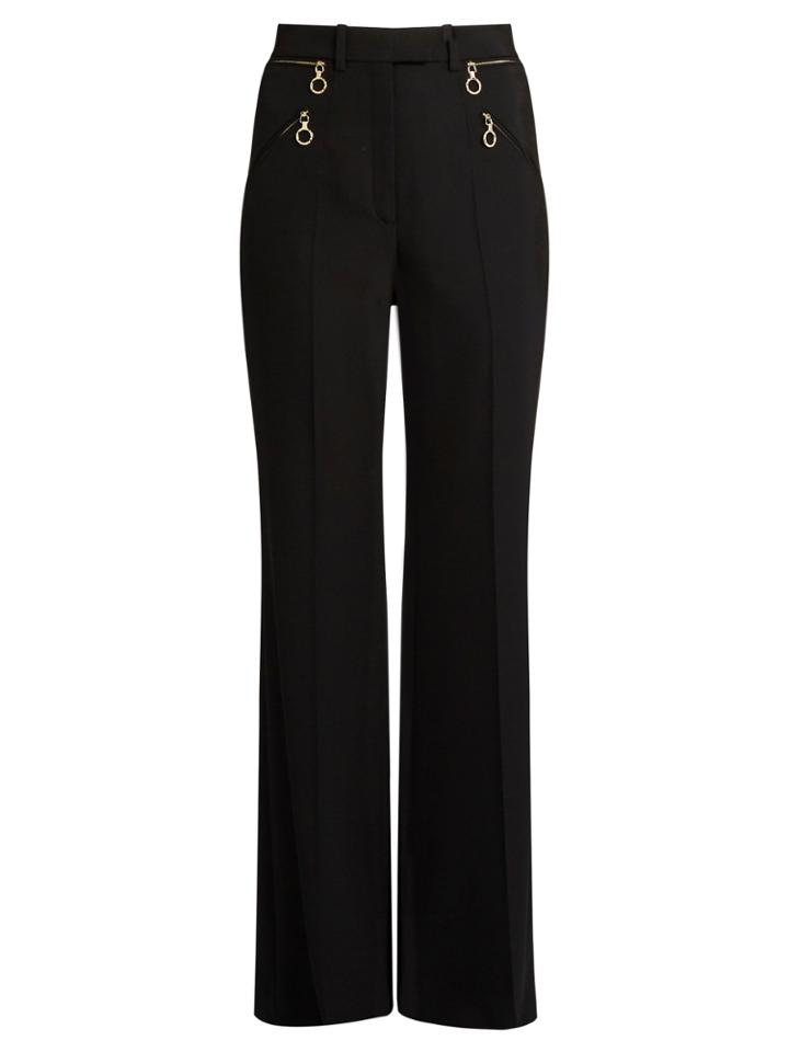 Nina Ricci Zip-pocket Wide-leg Wool Trousers
