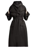 Matchesfashion.com 4 Moncler Simone Rocha - Ruth Double Layer Hooded Trench Coat - Womens - Black