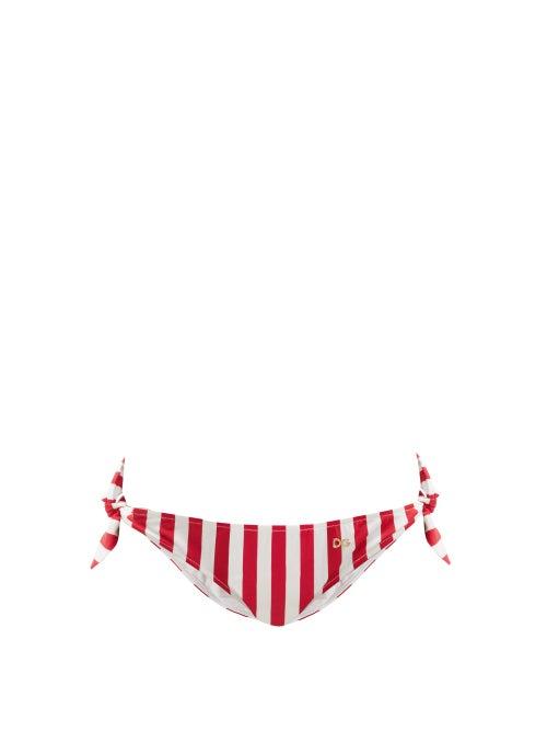 Matchesfashion.com Dolce & Gabbana - City Life Striped Bikini Briefs - Womens - Red Stripe