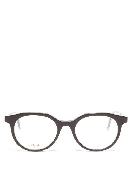 Matchesfashion.com Fendi - Round Acetate Glasses - Mens - Black