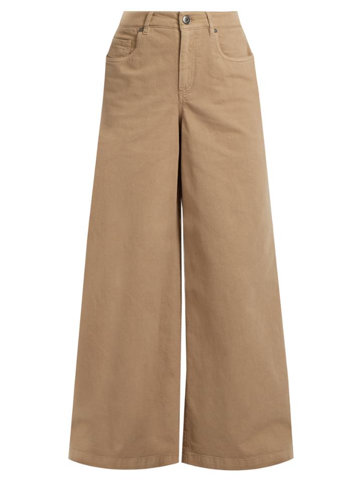 Brunello Cucinelli High-rise Wide-leg Stretch-cotton Trousers