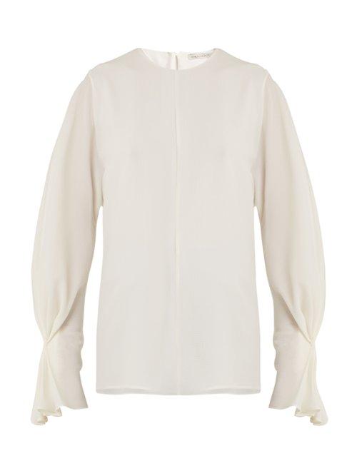 Matchesfashion.com Emilia Wickstead - Dana Stretch Crepe Top - Womens - Ivory
