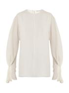 Matchesfashion.com Emilia Wickstead - Dana Stretch Crepe Top - Womens - Ivory